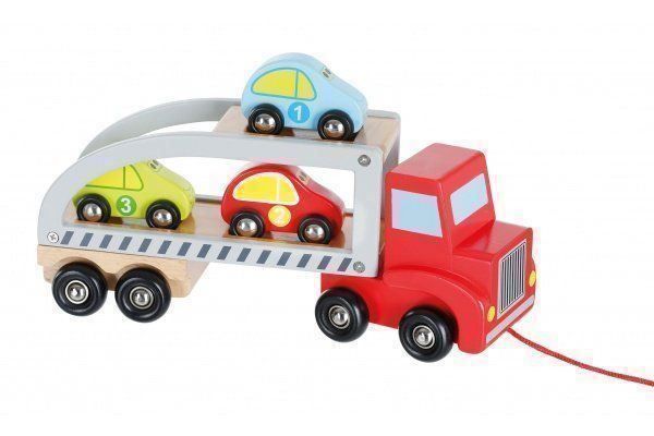 Giocattoli: Autotransporter aus Holz - Spielzeugauto – Nuovo e nell'imballaggio originale da Biel/Bienne venduto da Spiel-Markt