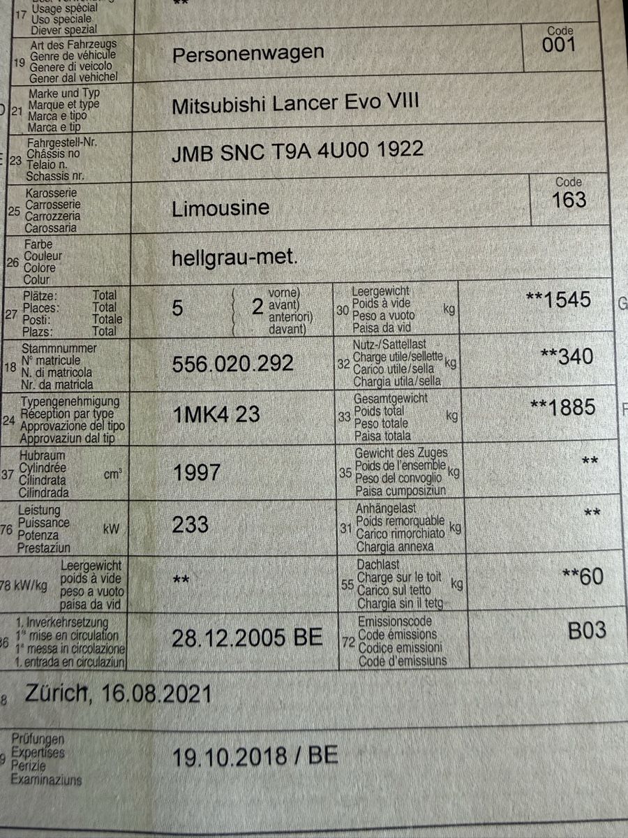 Mitsubishi Automobili: Mitsubishi Lancer Evolution 8 Projektfahrzeug mit Potenzial – Usato da Othmarsingen venduto da kme_w5lb 9
