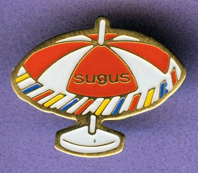 Sugus Placchette & Badge: sugus   Sonnenschirm – Usato da Winterthur venduto da Sammleroase