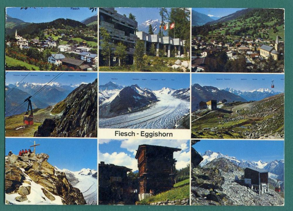 Fiesch - Eggishorn, 9 Ansichten, 1973 | Kaufen auf Ricardo