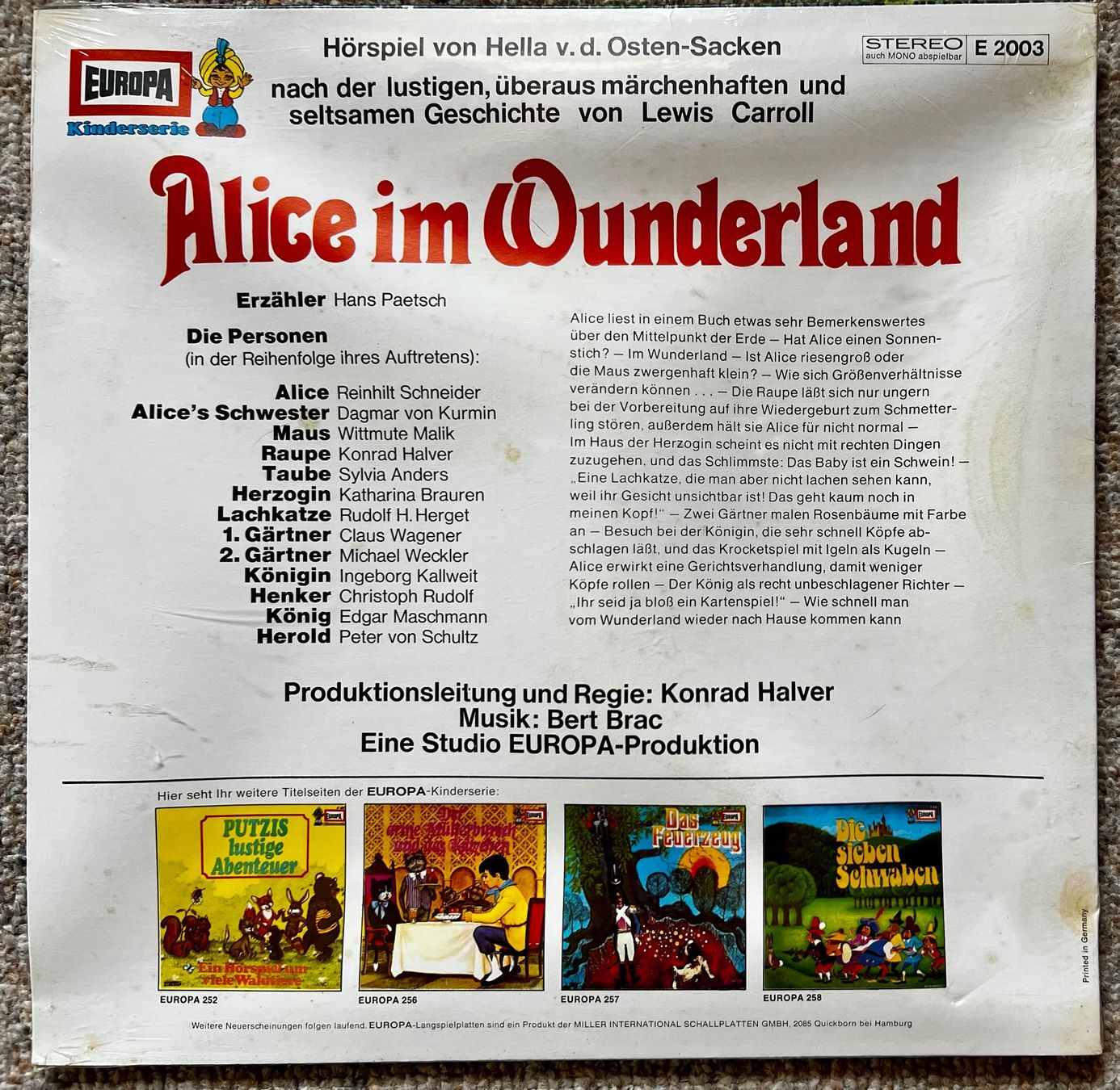 Schallplatten: Alice Im Wunderland LP SEALED – Neu und originalverpackt aus Unterseen von vinylmore 1