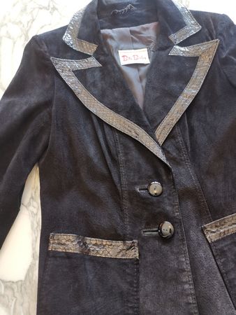 Betty Barclay Vintage Lederblazer mit Pythonleder