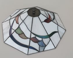 Deckenlampe Honsel Tiffany Glas bunt achteckig 