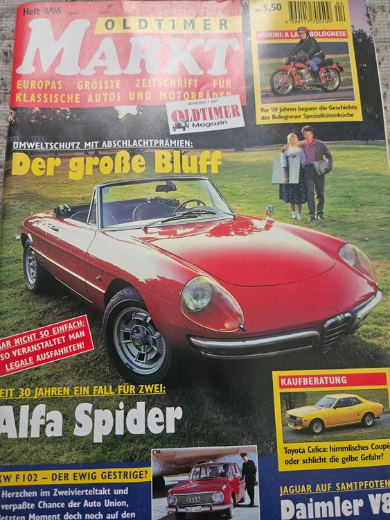 Oldtimer Markt 4/96 Alfa Spider Toyota Celica Daimler 250 xa (Gebraucht ...