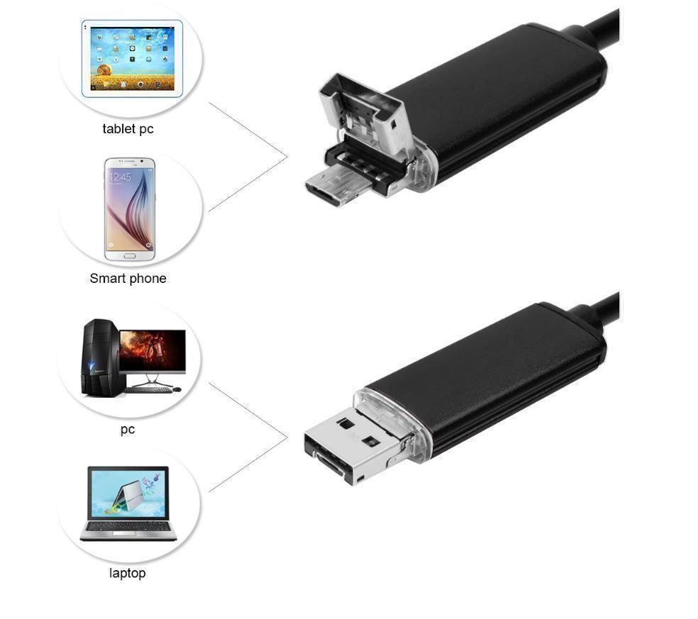 Videocamere: USB Endoscope 5.5mm 2meter Kamera 720P – Nuovo (secondo la descrizione) da Kirchdorf AG venduto da Apost008 5
