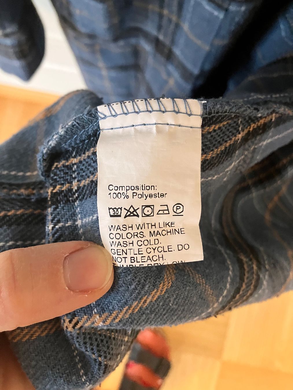 Shein Camicette: Langes, warmes Hemdkleid, Gr. S, blau kariert – Usato da St.Gallen venduto da michel_simone 3