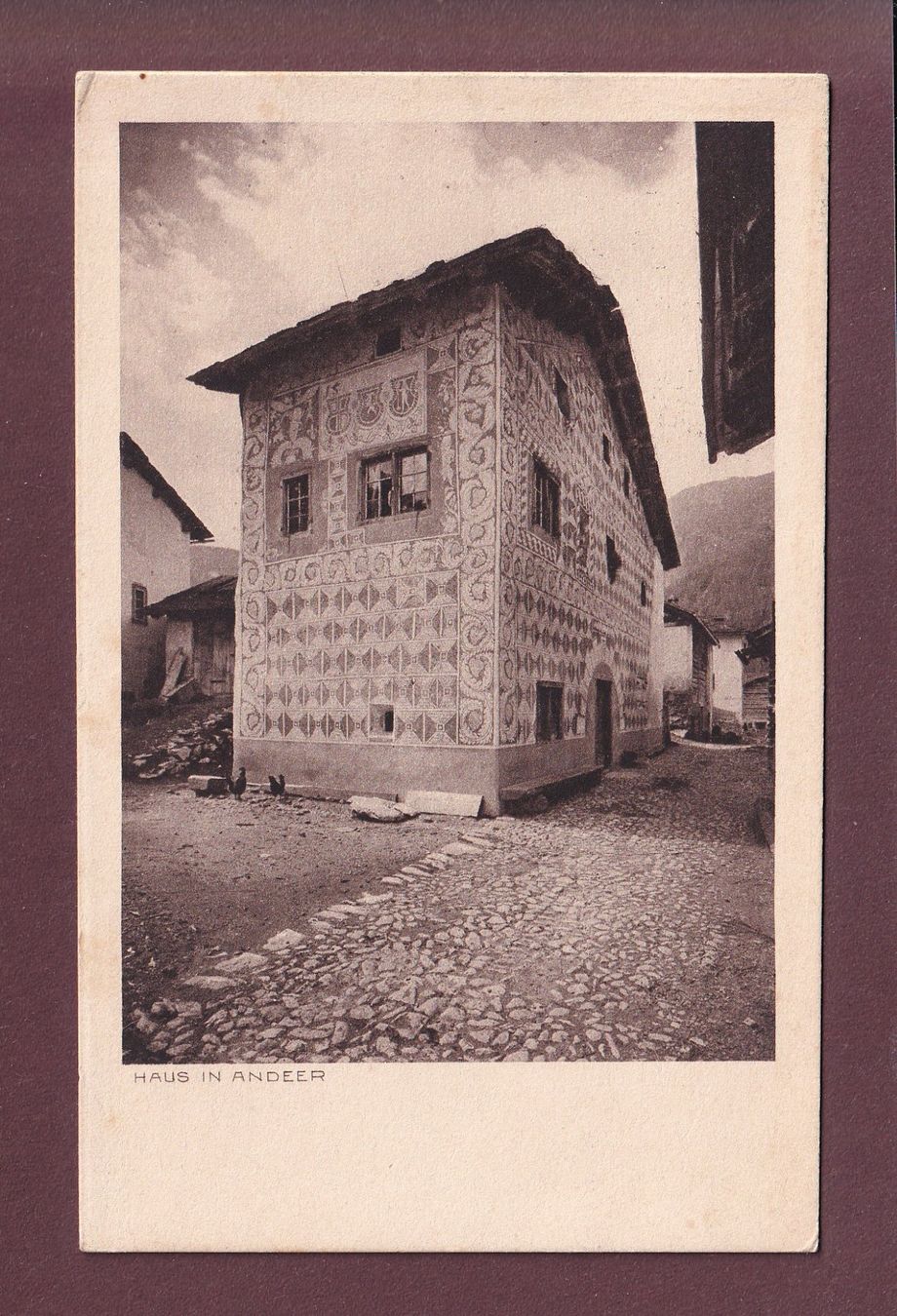 Cartoline postali: Haus in ANDEER - 1920 – Usato da Pully venduto da nicecards