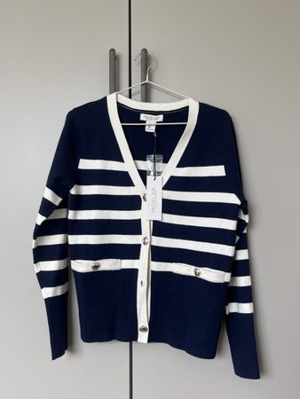Rachel Zoe Strickjacke, Marine/Weiss, Gr. M, Neu!
