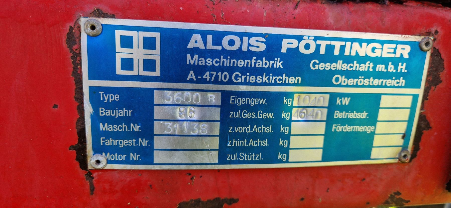 Pöttinger Spandiconcime: Mistzetter – Usato da Grüningen venduto da Deutzer85 4