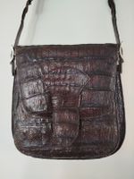 Vintage Kroko-Leder Umhängetasche Braun