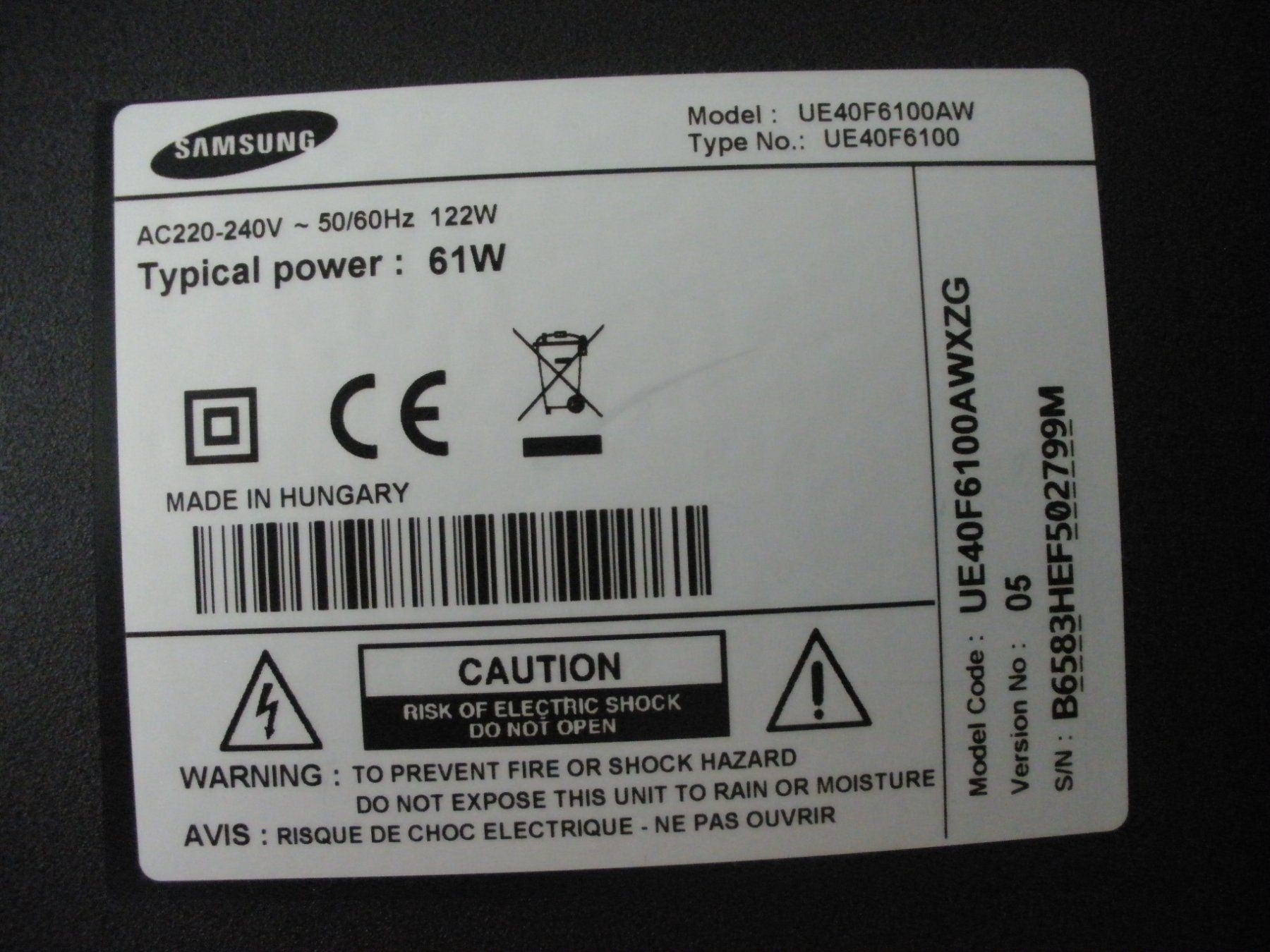 Samsung Televisori: SAMSUNG UE40F6100 / 40 Zoll – Usato da Rumlikon venduto da Rmirko 5