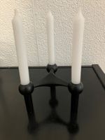 Neuwertiger Stoff Nagel Kerzenständer für 3 Kerzen Schwarz