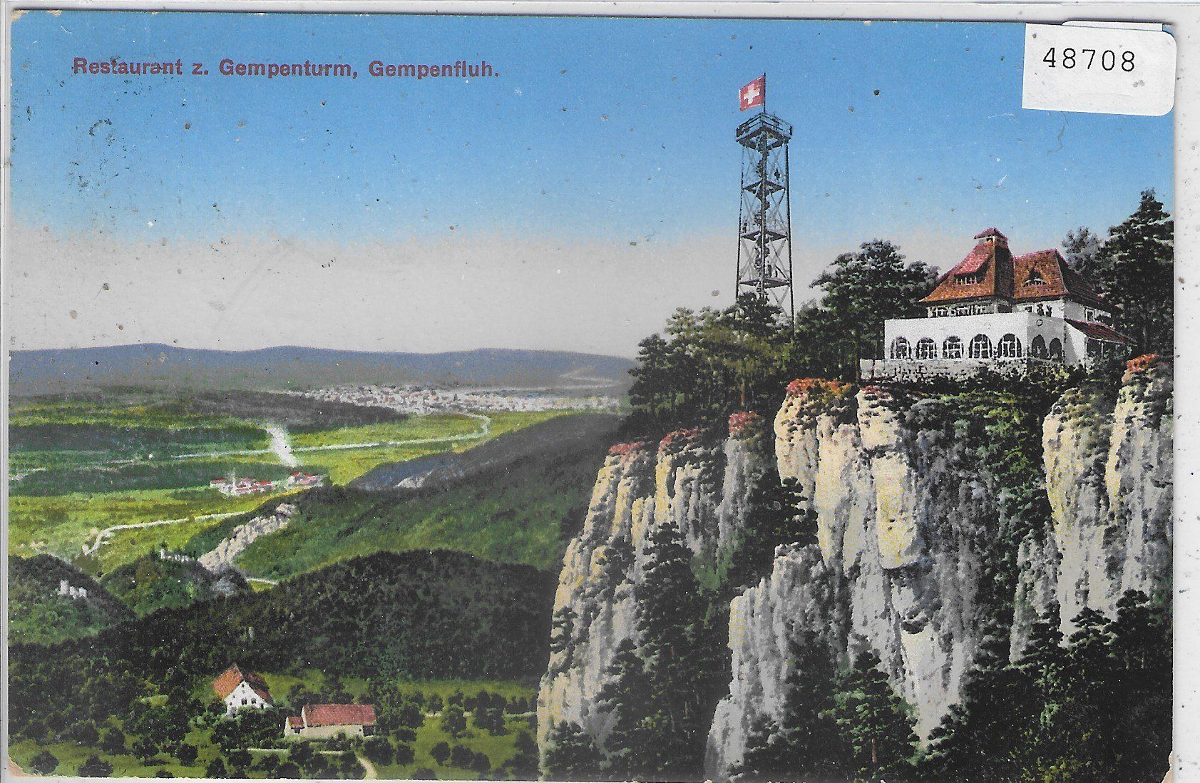 Cartoline postali: Restaurant zum Gempenturm, Gempenfluh - Litho – Usato da Ettingen venduto da Kartenplanet