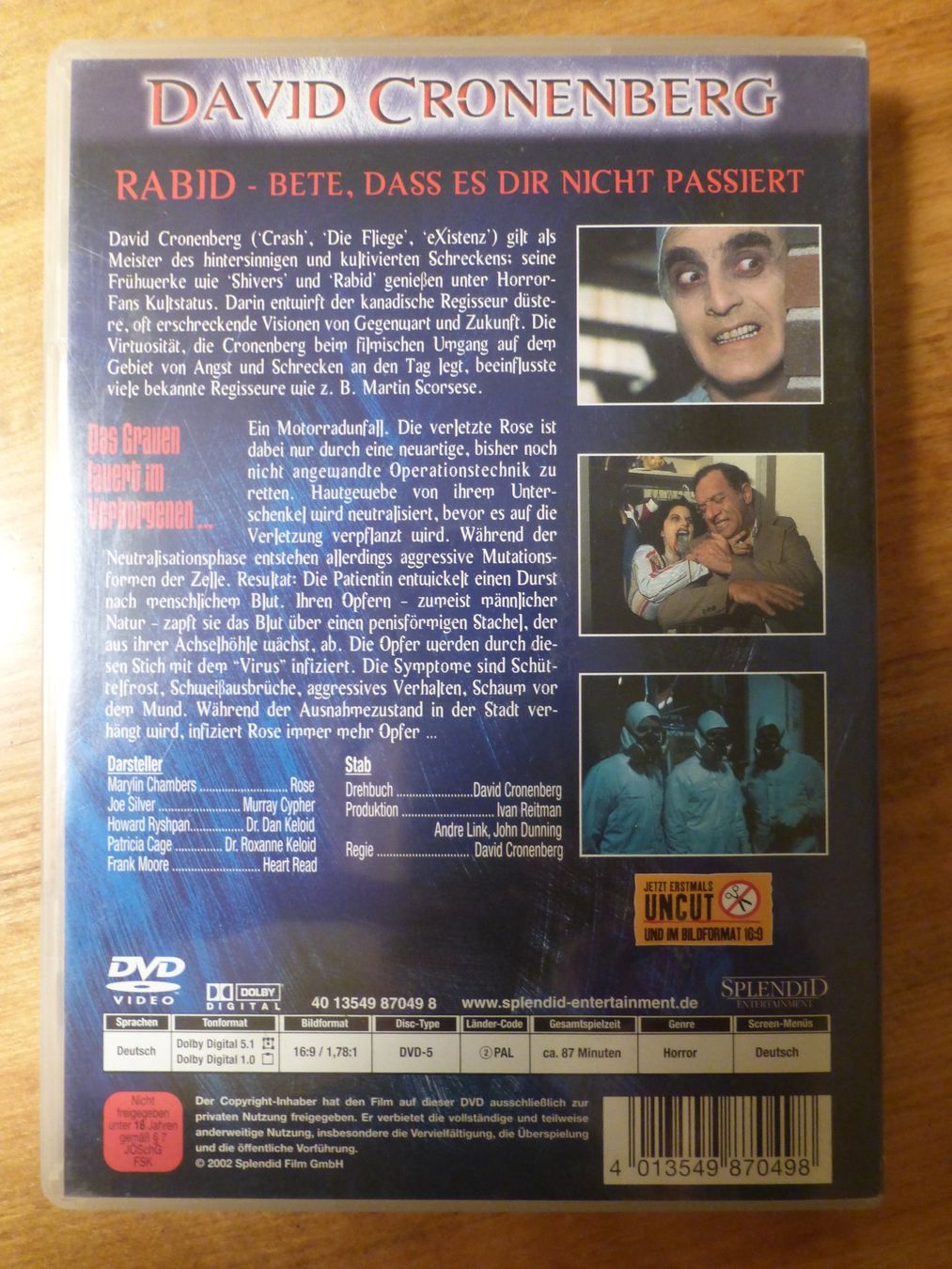 Tutti i DVDs: Rabid David Cronenberg Horror DVD – Usato da Zumikon venduto da psisound 1