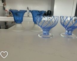 Murano Bicchieri: Oversized 4 blue glass selection, probably Murano – Usato da Zollikon venduto da kmg1 5