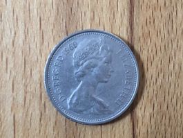 5 New Pence 1969 Elizabeth II England Grossbritannien Münze