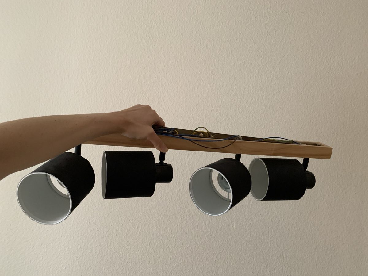 Lampadari & plafoniere: 4er Deckenlampe, Holz/Schwarz – Usato da Zürich venduto da myr_mtw8