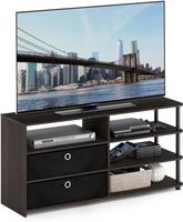 TV Schrank TV Stand mit Stauraum Holz Walnuss Schwarz