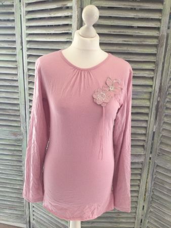 Sweat rose fleurs & sequins INSIDE