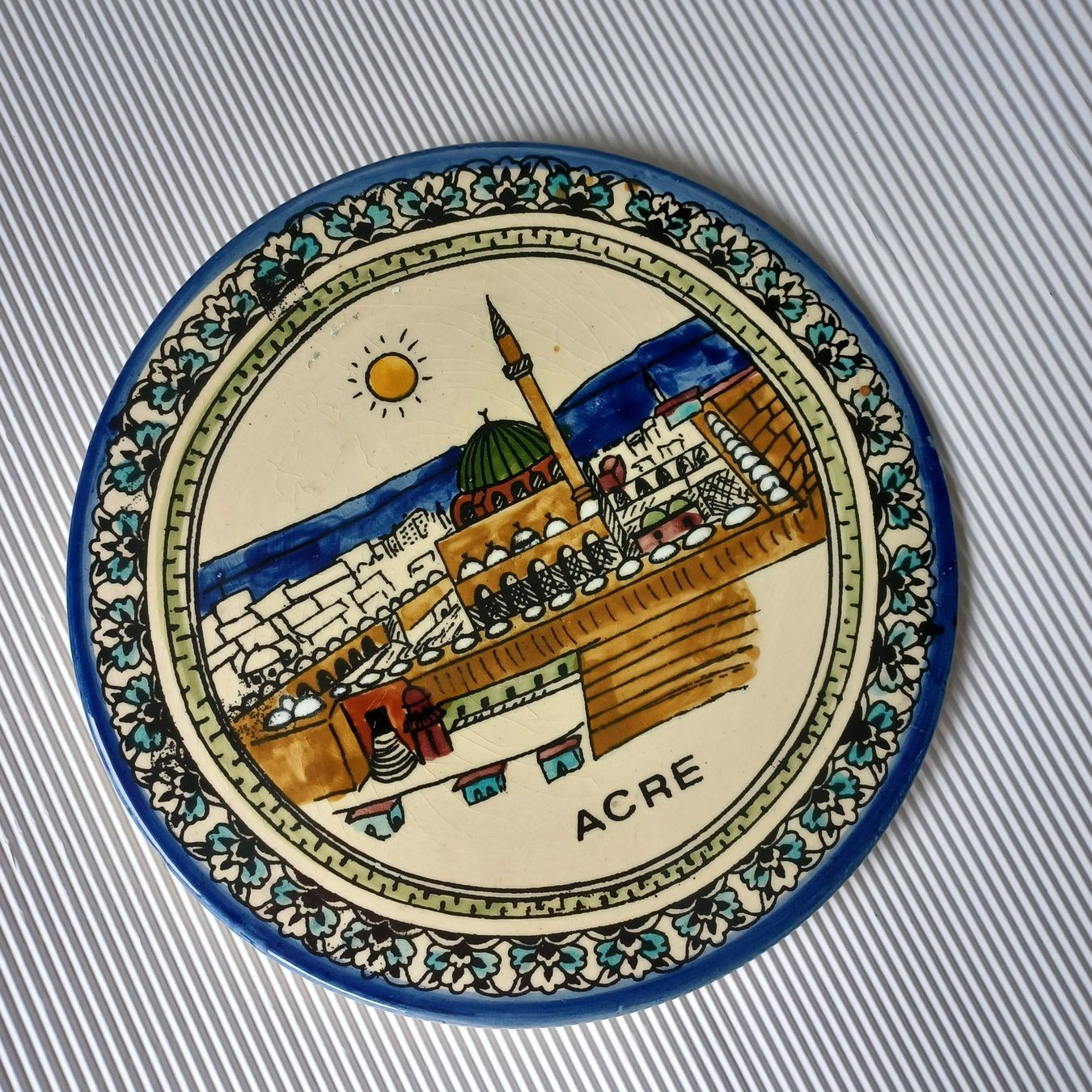 Piatti: TELLER. Moschee-Al-Jassar. Steinzeug-Glasiert-Bemalt. – Nuovo (secondo la descrizione) da Zürich venduto da Bellabo 6