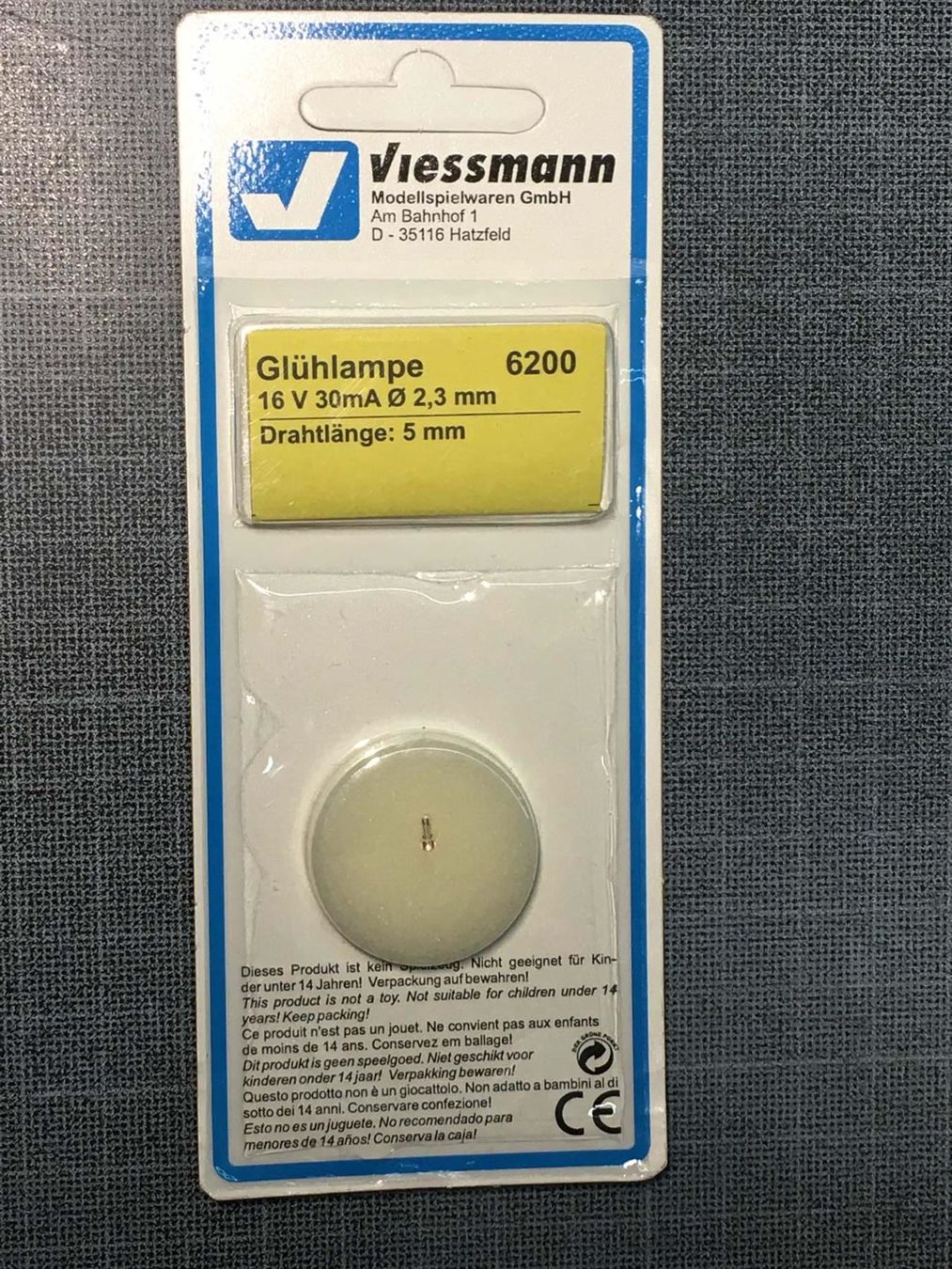 Viessmann Modellini di ferrovie: Viessmann 6200: Glühlampe 16V 30mA – Nuovo e nell'imballaggio originale da Boppelsen venduto da Good4us2