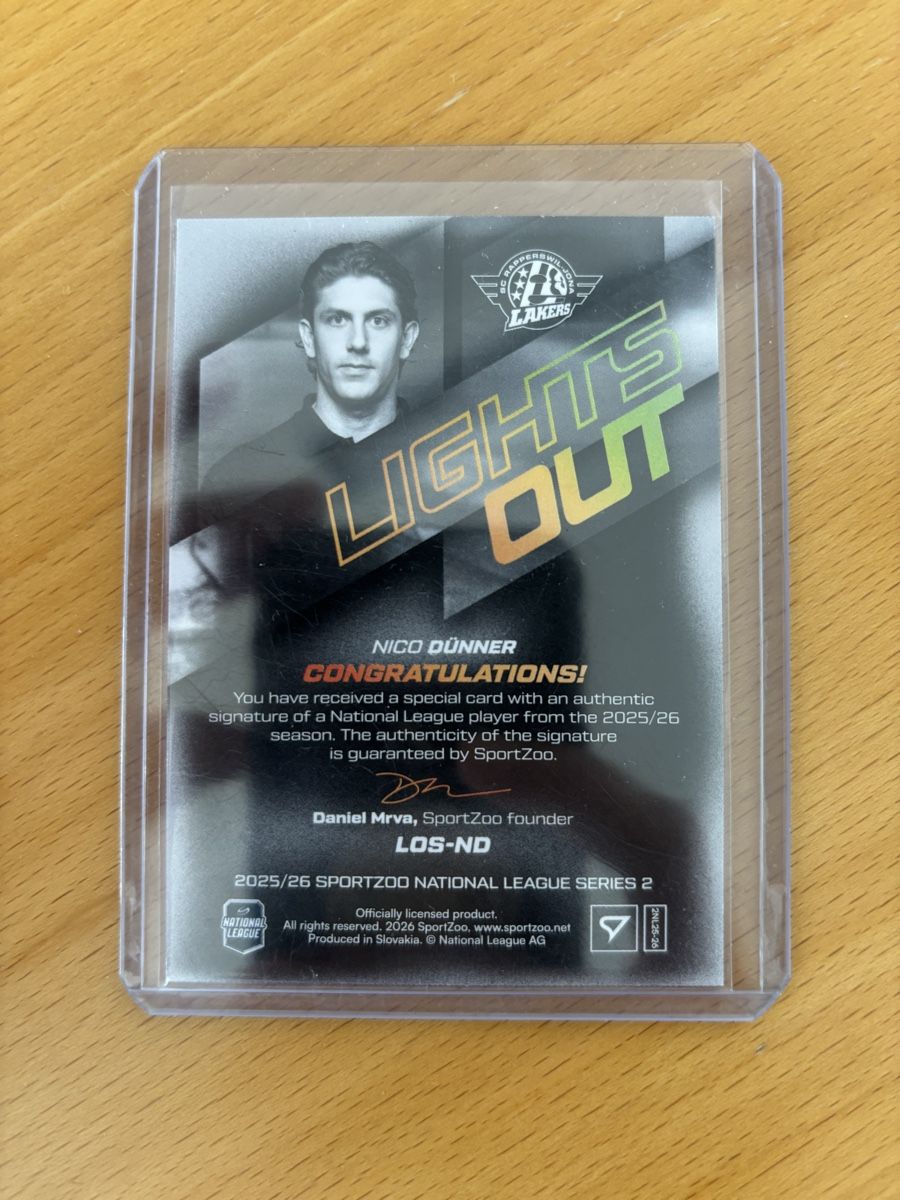 Sportzoo Carte collezionabili: Nico Dünner Signed Lights Out 12/60 – Nuovo (secondo la descrizione) da Dürrenäsch venduto da gasto27 1