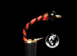 Hegene/ Gambe mit 5 Nymphen, Rot/Schwarz gestreift #14