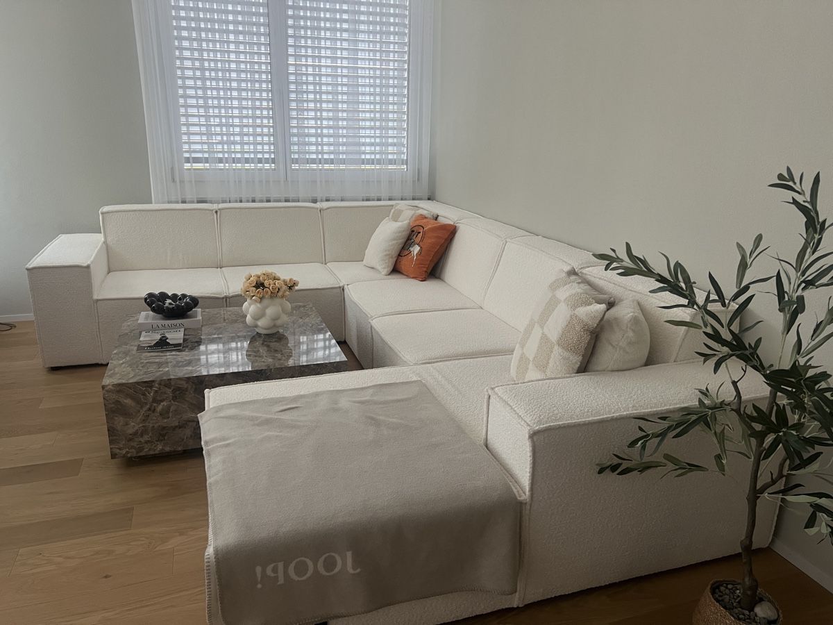 Divani: Ecksofa Stoff Weiss modulares System guter Zustand – Nuovo (secondo la descrizione) da Unterägeri venduto da zeq_xm6c 1