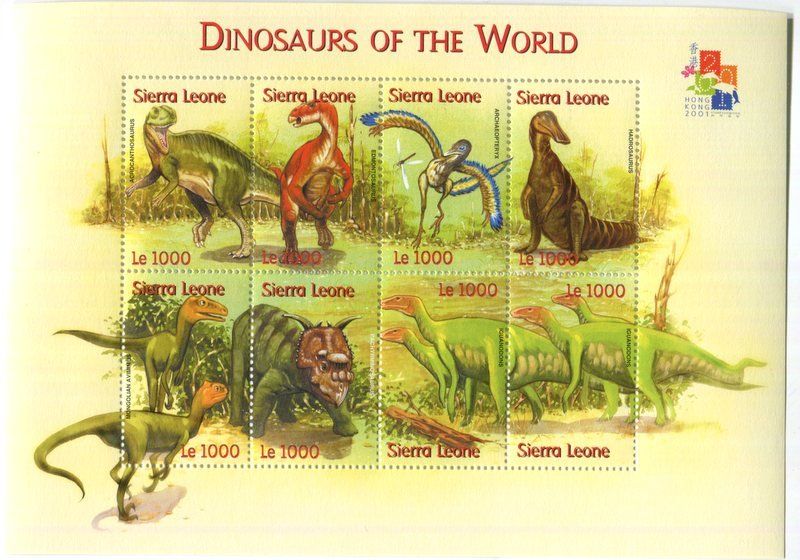 Tutti i francobolli: Block "Dinosaurier". Sierra Leone – Nuovo e nell'imballaggio originale da Basel venduto da Butsch5
