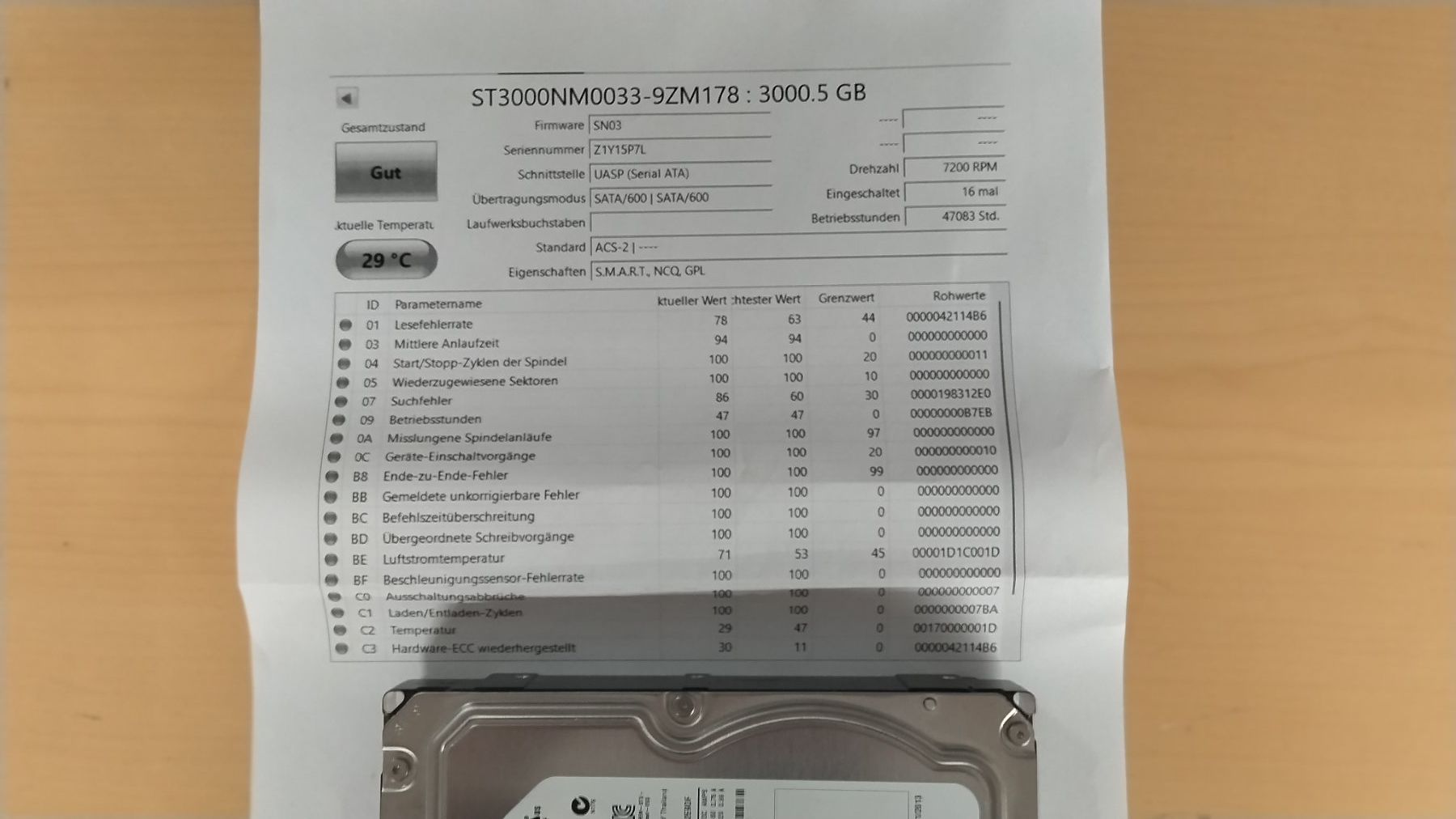 Seagate Harddisks: Seagate Constellation ES.3 HDD 3000GB gewipt – Gebraucht aus Wallisellen von MRS-Wallisellen 1