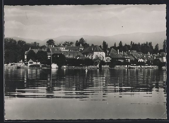 Cartoline postali: Coppet, Ortsansicht vom Wasser gesehen – Usato da Berlin venduto da bartko-reher