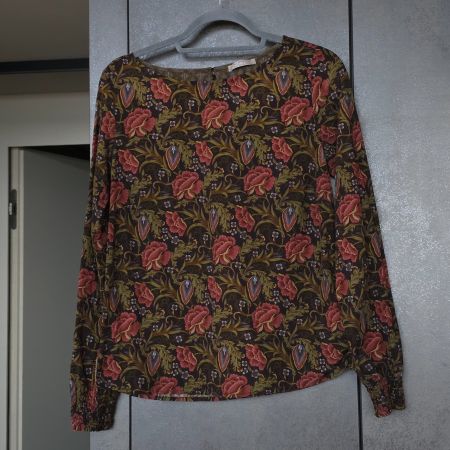 🐸 NILE BLUSE XS 100% VISKOSE BLUMENMUSTER TOP ZUSTAND
