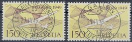 Pro Aero 1949, F45, 2 versch. ET-Vollstempel, 300.-