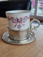 6 Mokkatassen ALWE Zinnhalter/Unterteller