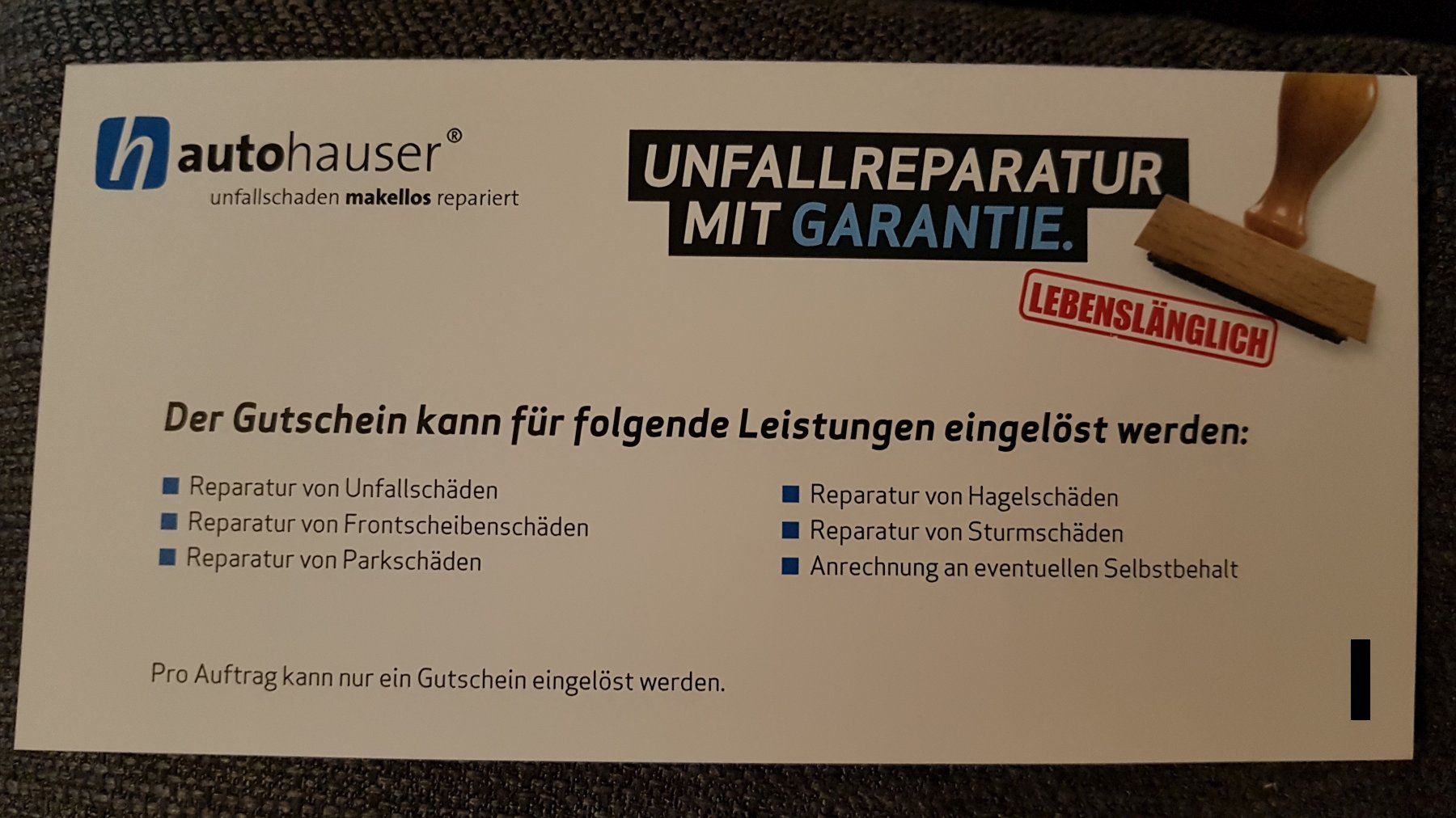 Buoni: Autohauser Gutschein Unfallreparatur CHF 200.- – Nuovo (secondo la descrizione) da Gersau venduto da Josef_1988 1