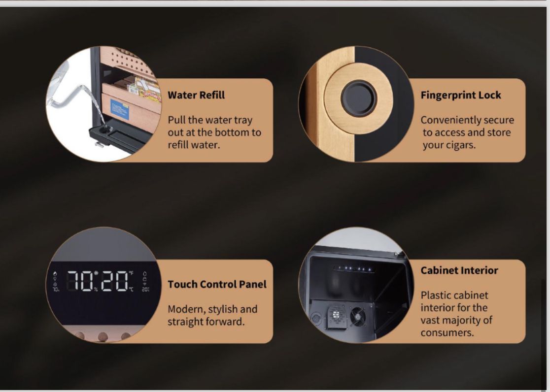 Humidor per sigari: Zigarren Humidor elektronisch mit Fingerprint – Nuovo e nell'imballaggio originale da Seuzach venduto da Wolf936 5
