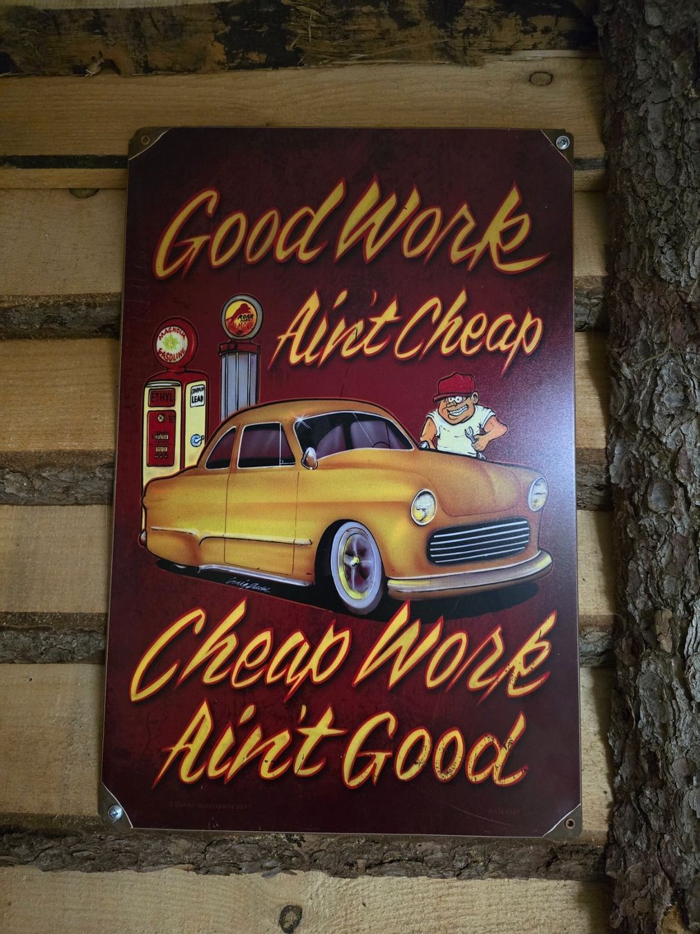 Insegne: Blechschild US CAR Good Work – Usato da Leimbach AG venduto da Vogelspinne