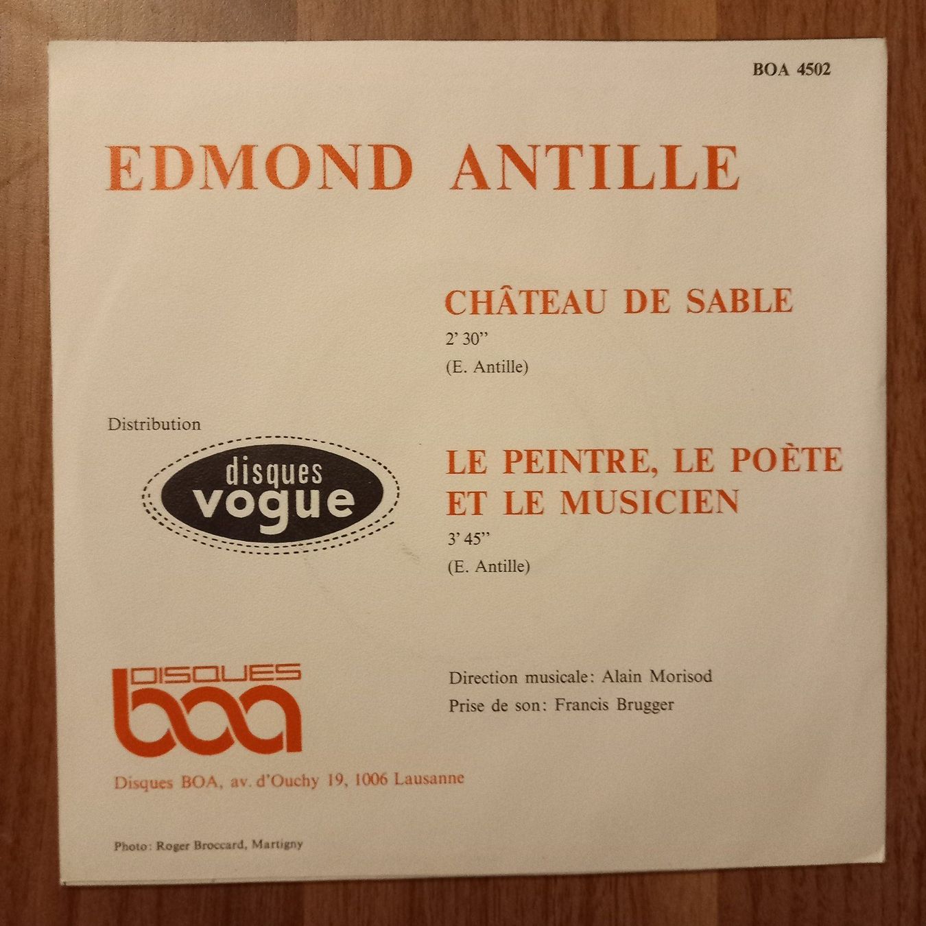 Dischi in vinile: 7" Edmond Antille - Château de sable - Mint NOS – Nuovo (secondo la descrizione) da La Chaux-de-Fonds venduto da Swiss_LP_Records 1