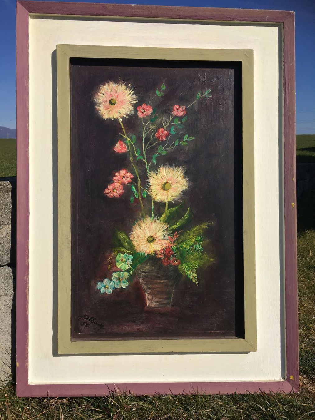 Gemälde: GEMÄLDE  BLUMENBILD VON JOSEF ALBANI SIGNIERT – Gebraucht aus Subingen von ArtBead 1