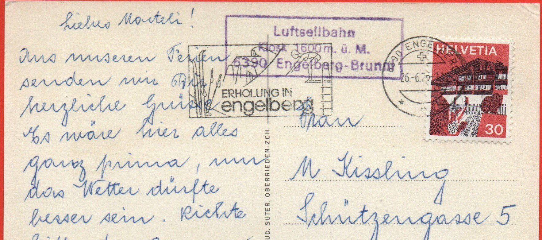 Cartes postales: ENGELBERG Luftseilbahn - Restaurant Ristis-Brunni – D'occasion à Jona par philajona 1