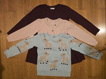 Winter Set Mädchen, Gr. 122, Kleid, 2x Pullover