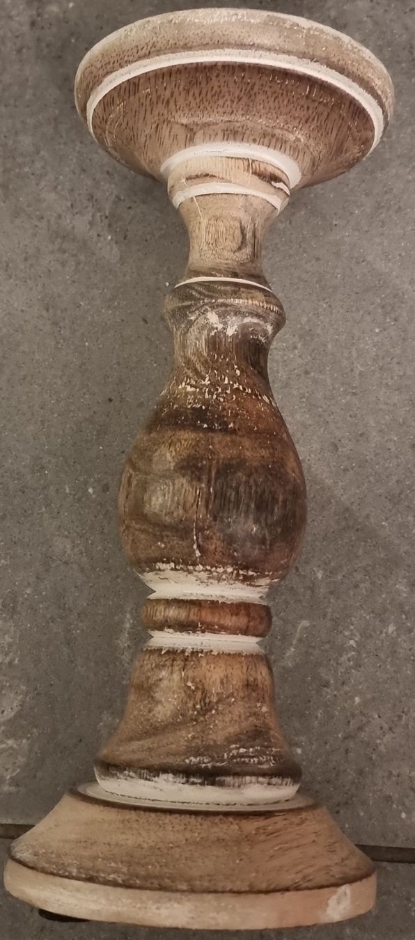 Portacandele: Rustikaler Kerzenständer aus Holz - Winterdeko – Usato da Zweidlen venduto da VG159