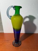 Carafe en verre soufflé multicolore bon état
