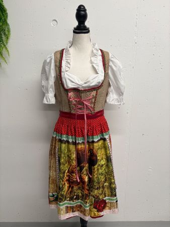 Krüger Dirndl GR. 40 Rot beige Bambi mit Bluse Trachtenkleid