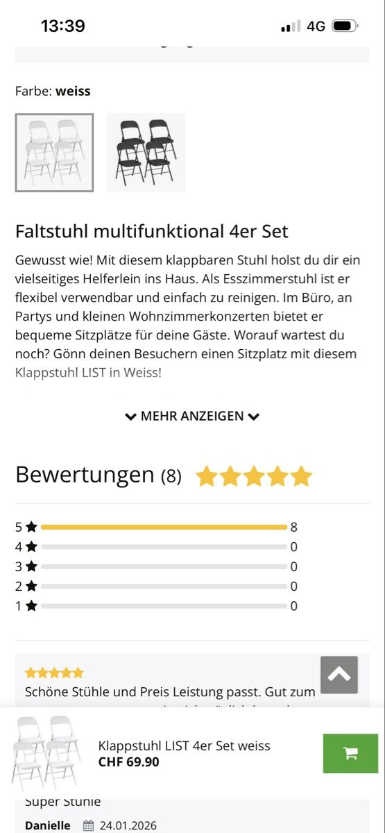 Sedie: 4 Klappstühle aus Metall – Usato da Stein AR venduto da MaryS91 2