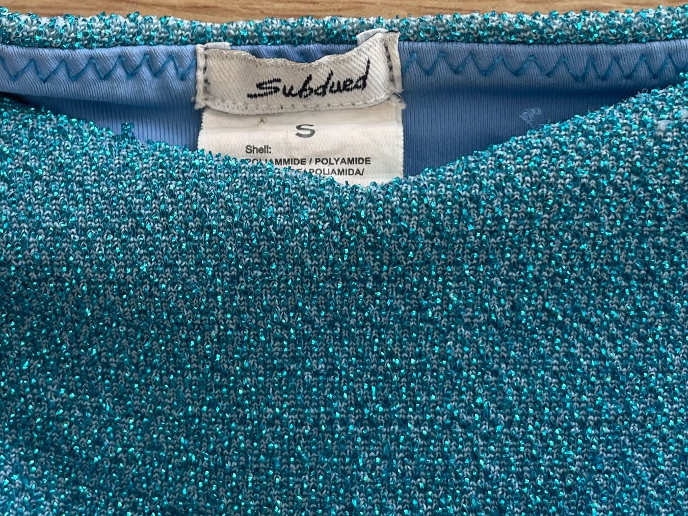 Costumi da bagno & Bikini: Blaues glitzer Subdued Bikini – Usato da Luzern venduto da ver_q2pg 3
