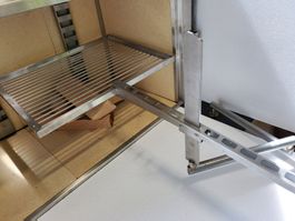 Grillrost mit Doppel-Schwenkarm, Rostfrei, Inox