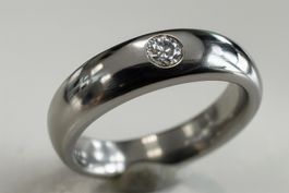 Massiver Platin 950 Ring - 18 Gramm mit Diamant Unikat NEU