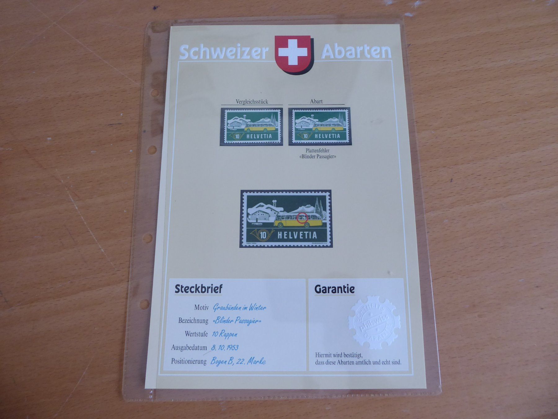 Tutti i francobolli: § SCHWEIZER ABARTEN    Blinder Passagier – Usato da Rothrist venduto da swisstools