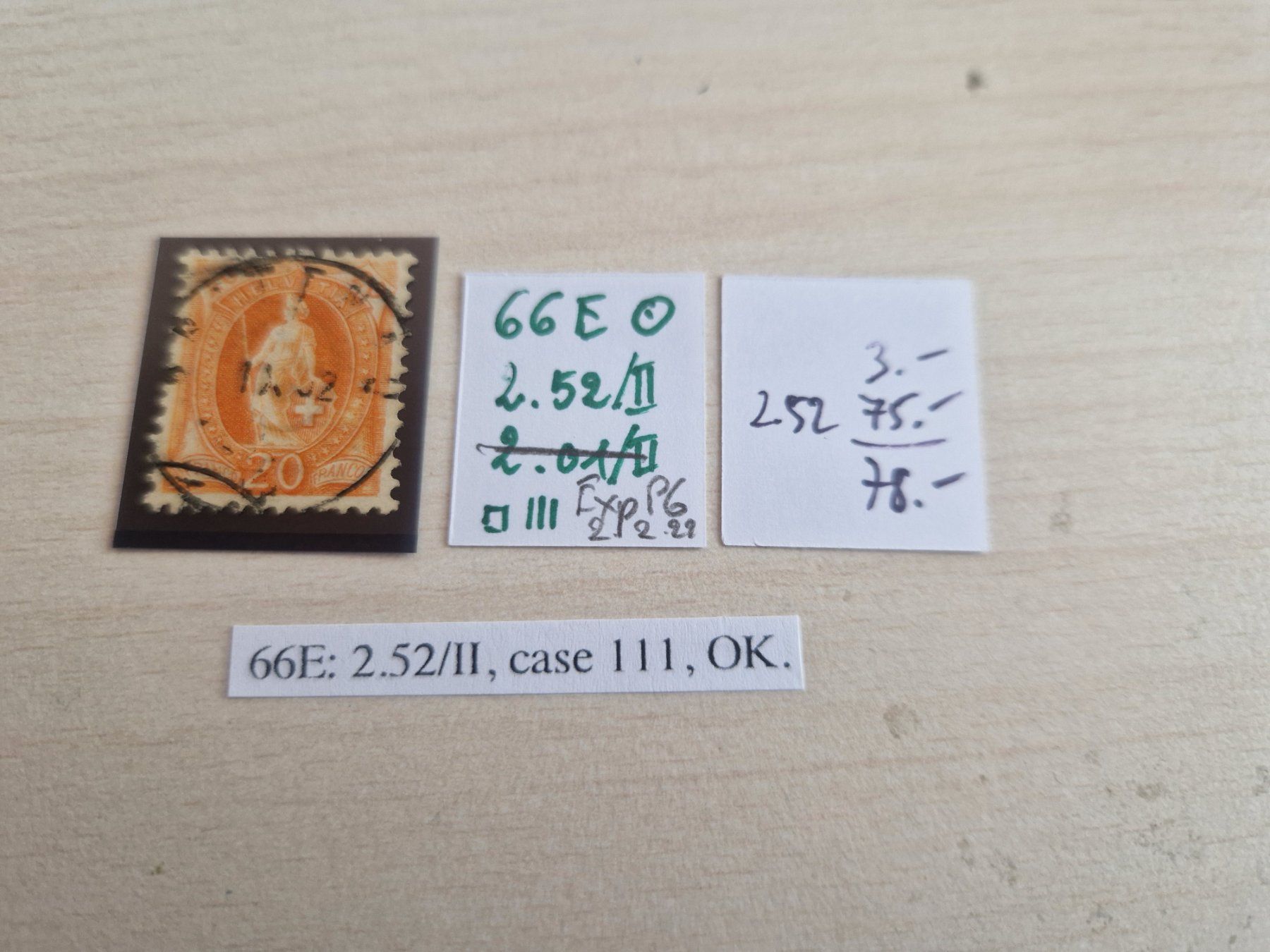 Tutti i francobolli: Stehende 66E.2.52/II, signiert, ab 1.- – Usato da Burgdorf venduto da Glossy01